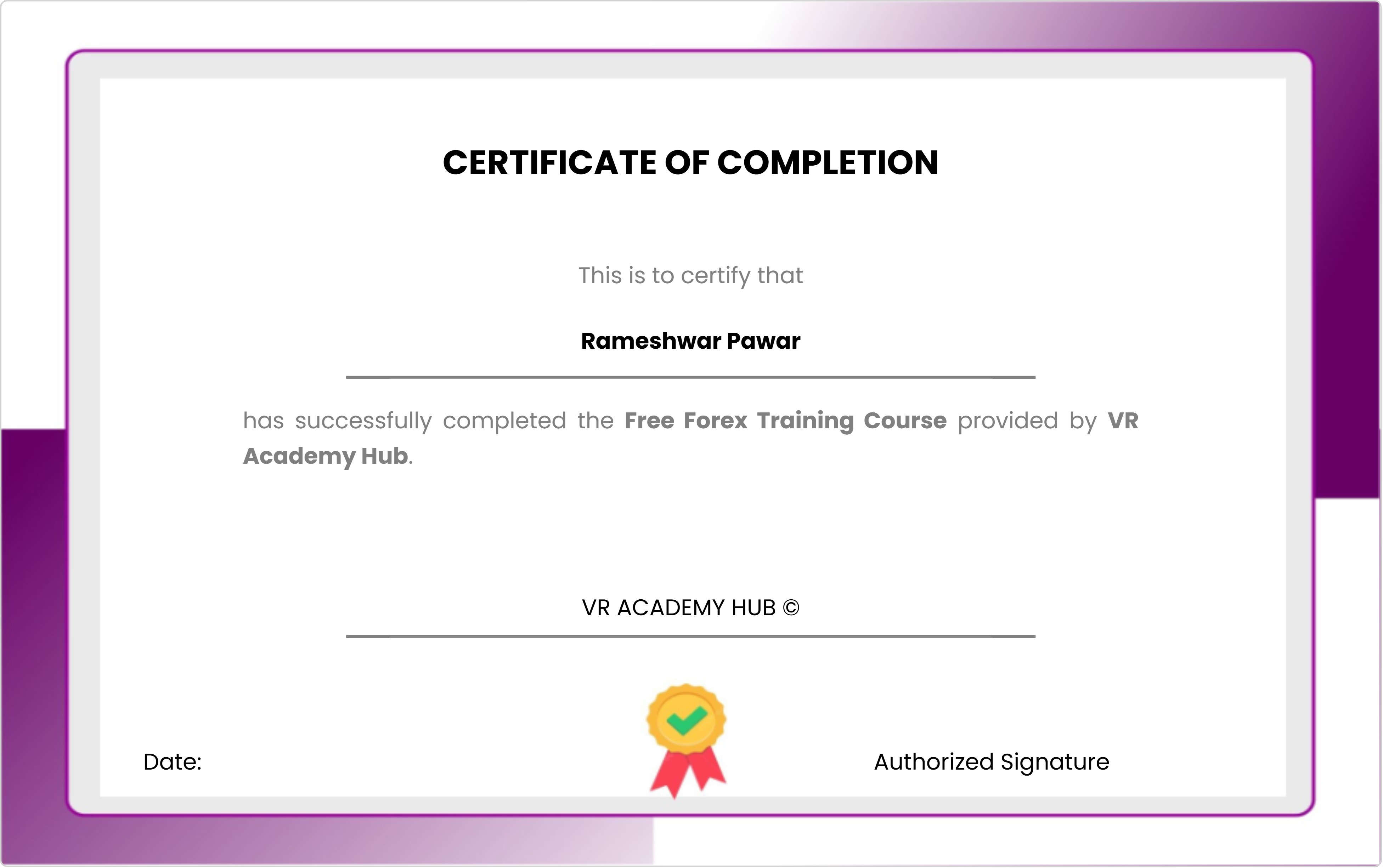 Certificate: The Best Trainer Academy